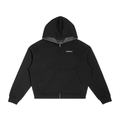 White Moo Cow Plaid Boxy Zip Hoodie