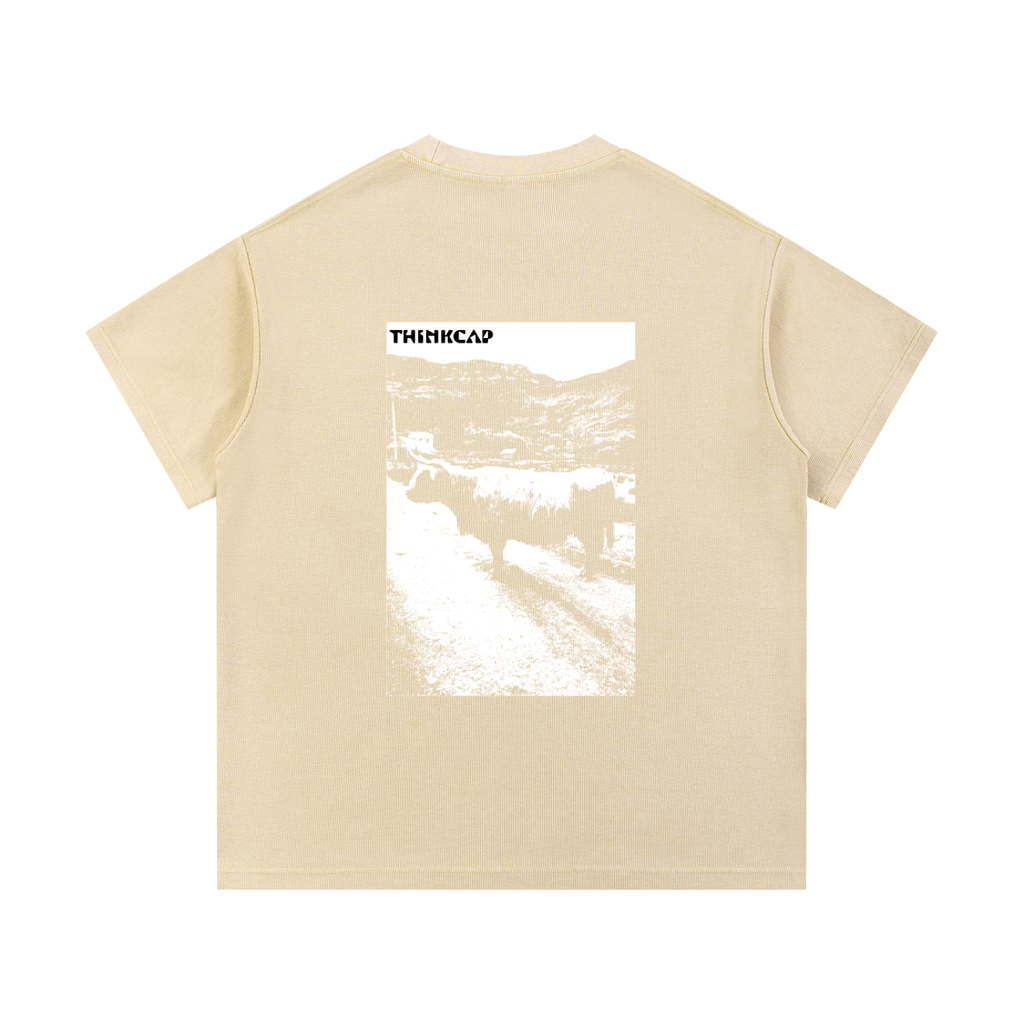 White Semi-Skimmed Waffle tee