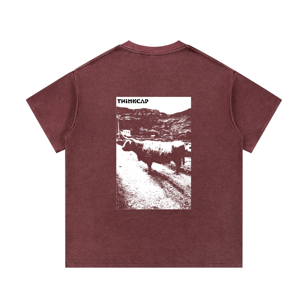 White Semi-Skimmed Waffle tee