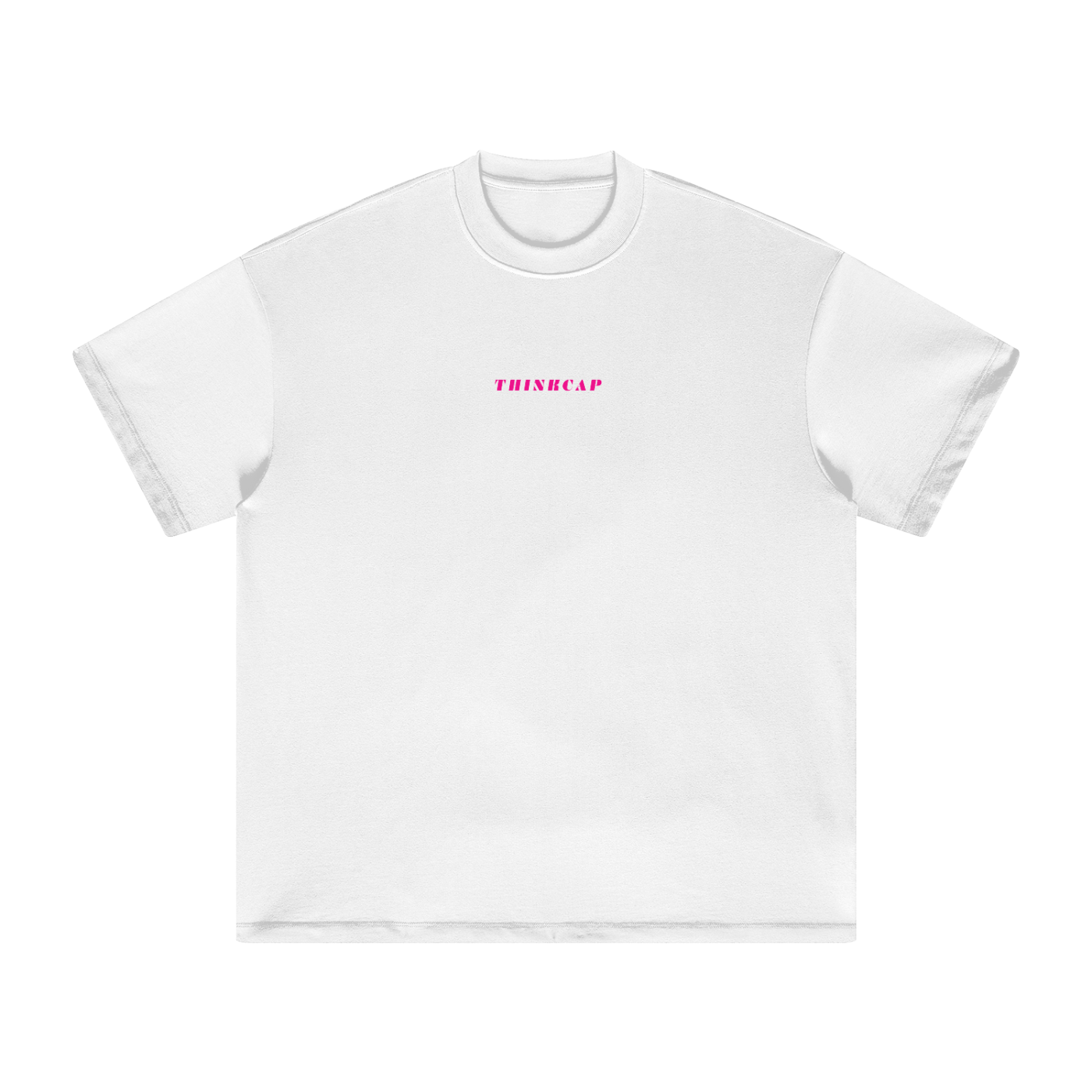 White and pink Outline split face tee