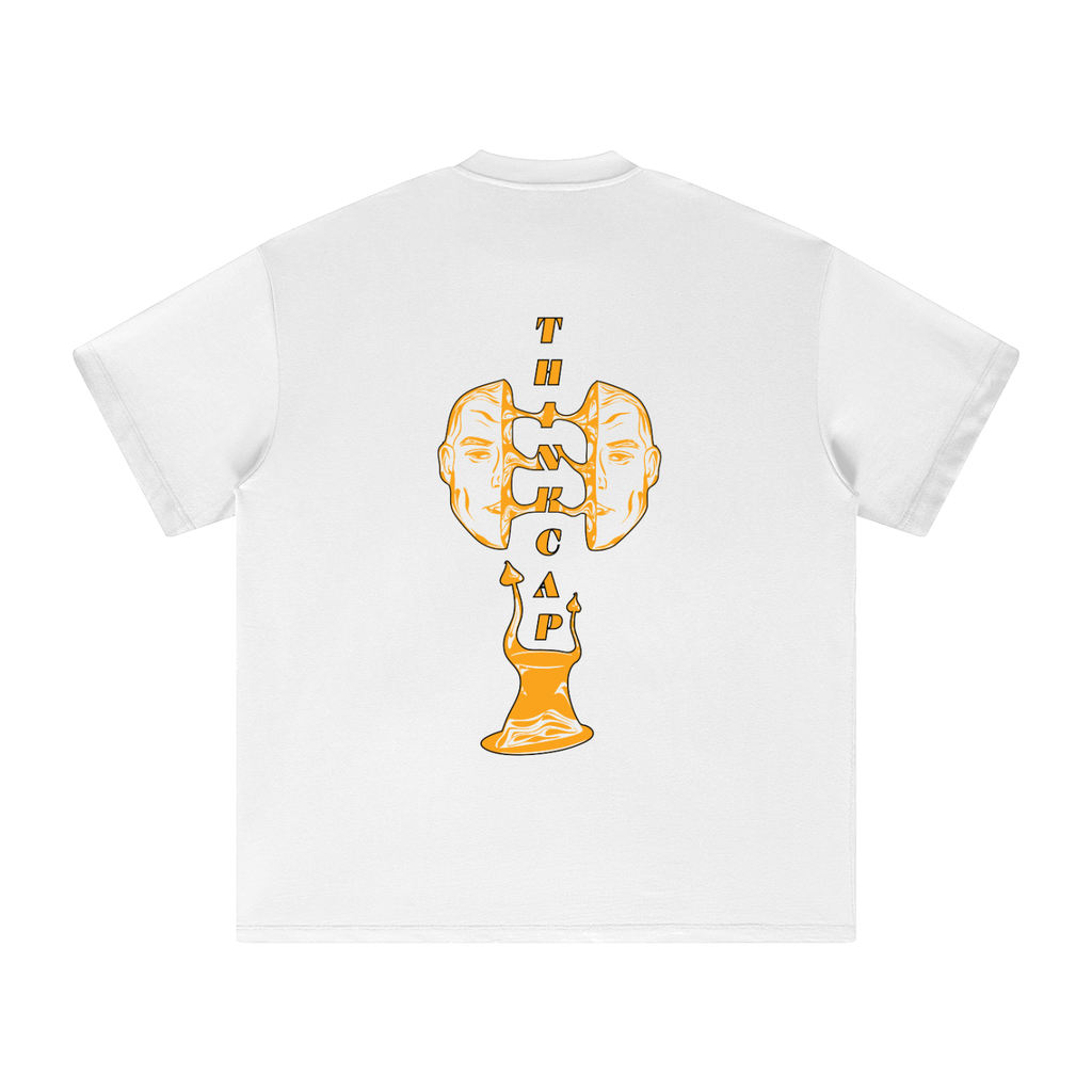 Orange and white Outline Splitface tee
