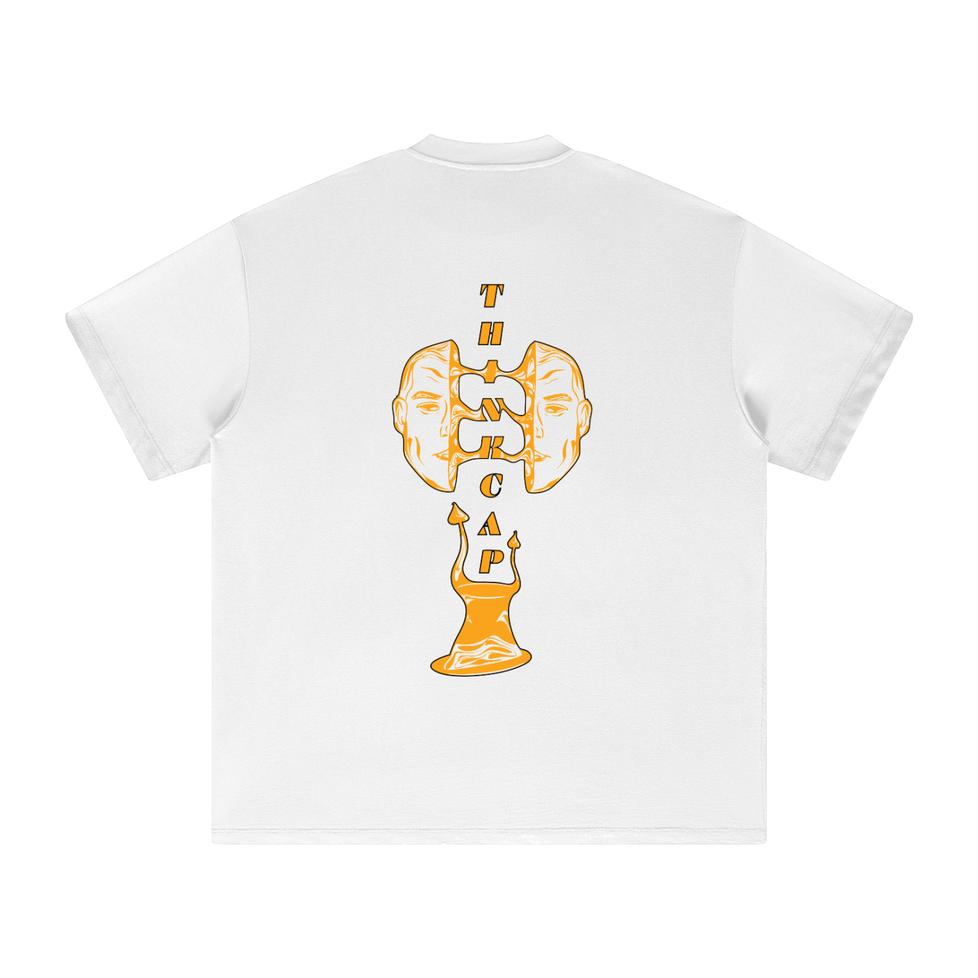 Orange and white Outline Splitface tee