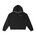 Yellow Moo Cow Plaid Boxy Zip Hoodie